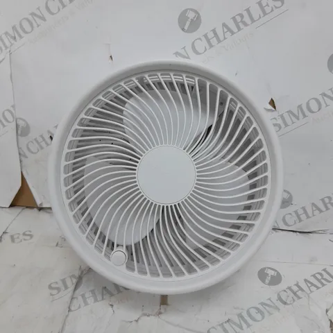 BOXED BELL & HOWELL OSCILLATING FOLDING RECHARGEABLE FAN, WHITE