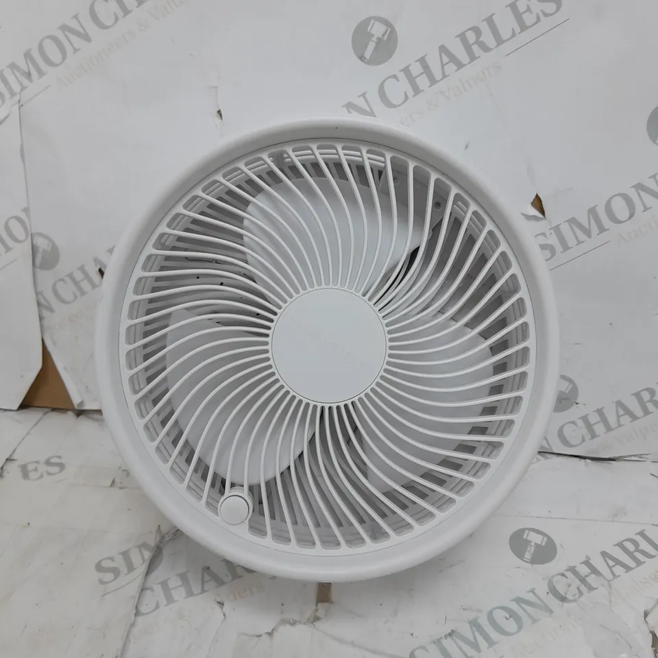 BOXED BELL & HOWELL OSCILLATING FOLDING RECHARGEABLE FAN, WHITE
