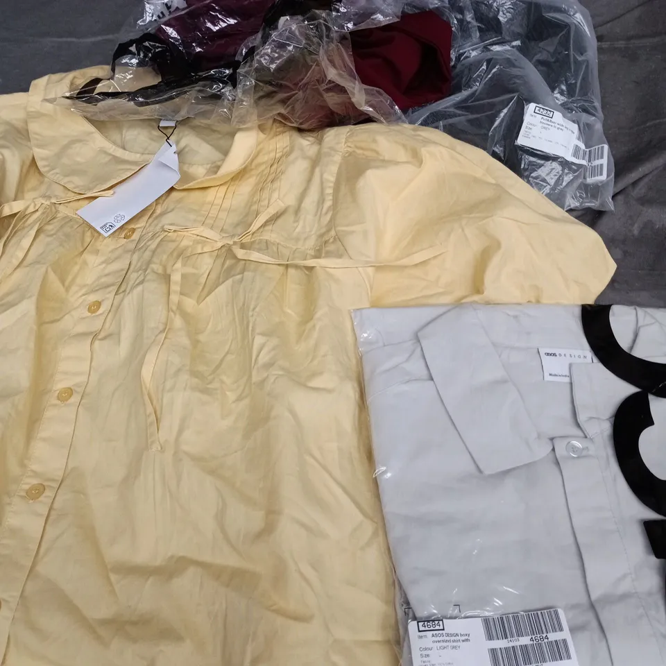 APPROXIMATELY 35 ASSORTED CLOTHING ITEMS IN VARIOUS SIZES, STYLES & COLOURS TO INCLUDE TOPS, SHIRT, TROUSERS, ETC - COLLECTION ONLY