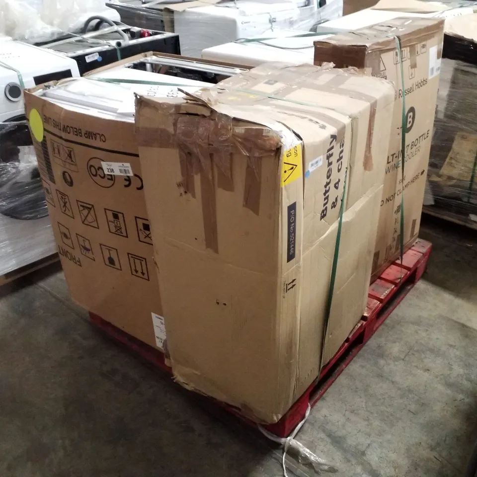 PALLET OF APPROXIMATELY 4 UNPROCESSED RAW RETURN WHITE GOODS TO INCLUDE;