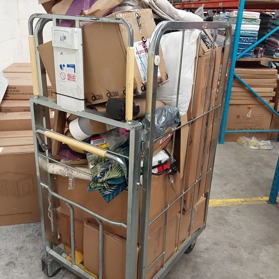 CAGE OF ASSORTED HOMEWARE AND FURNITURE PRODUCTS/PARTS (CAGE NOT INCLUDED)