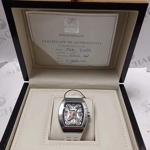 ENS AUTOMATIC DESCHAMPS & CO WATCH β SKELETON DIAL β RUBBER STRAP