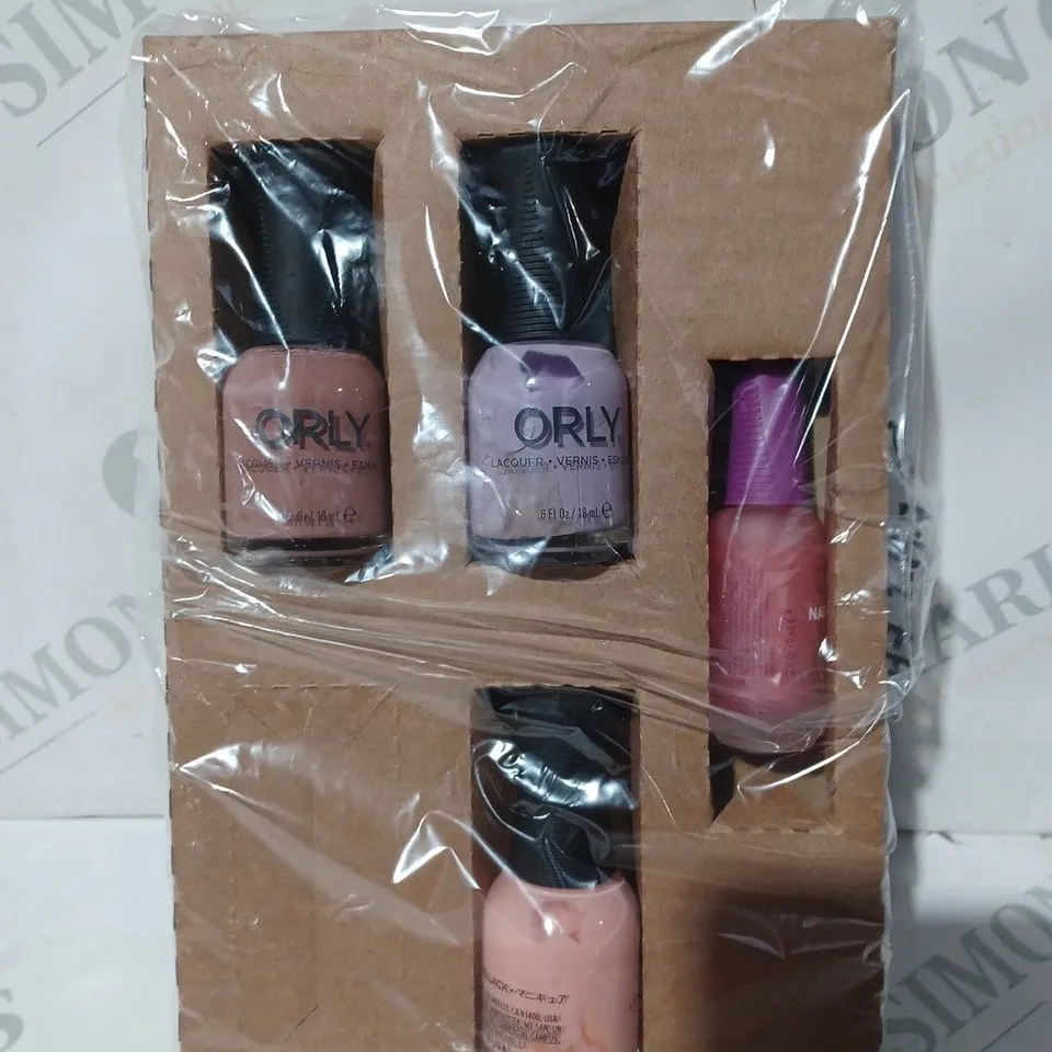 BOXED ORLY SET OF NAIL POLISH IN VARIOUS COLOURS