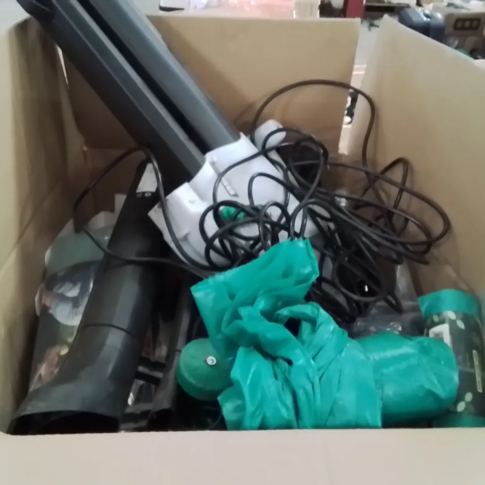 PALLET OF ASSORTED HOUSEHOLD GOODS AND PRODUCTS TO INCLUDE;SUITCASE,FAN,SERVING TRAYS,PREMIUM LEAF BLOWER