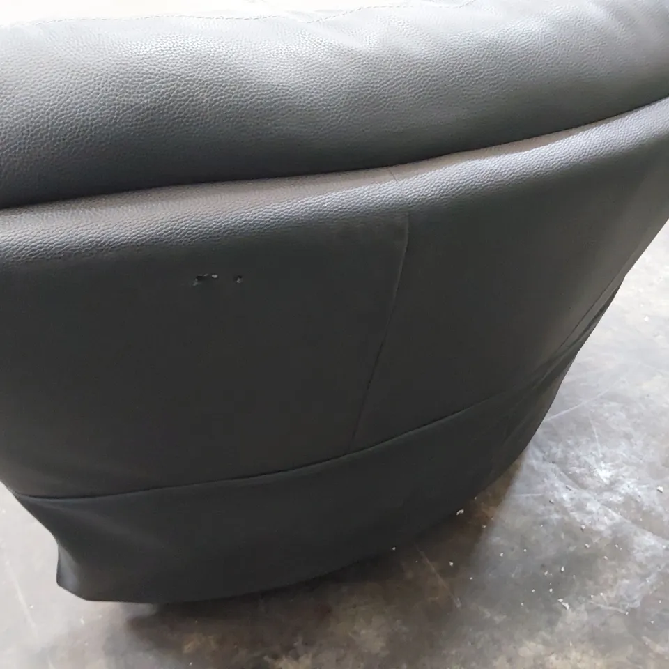DESIGNER CORNER SECTION CHARCOAL LEATHER WITH CONTRASTING STITCHING 