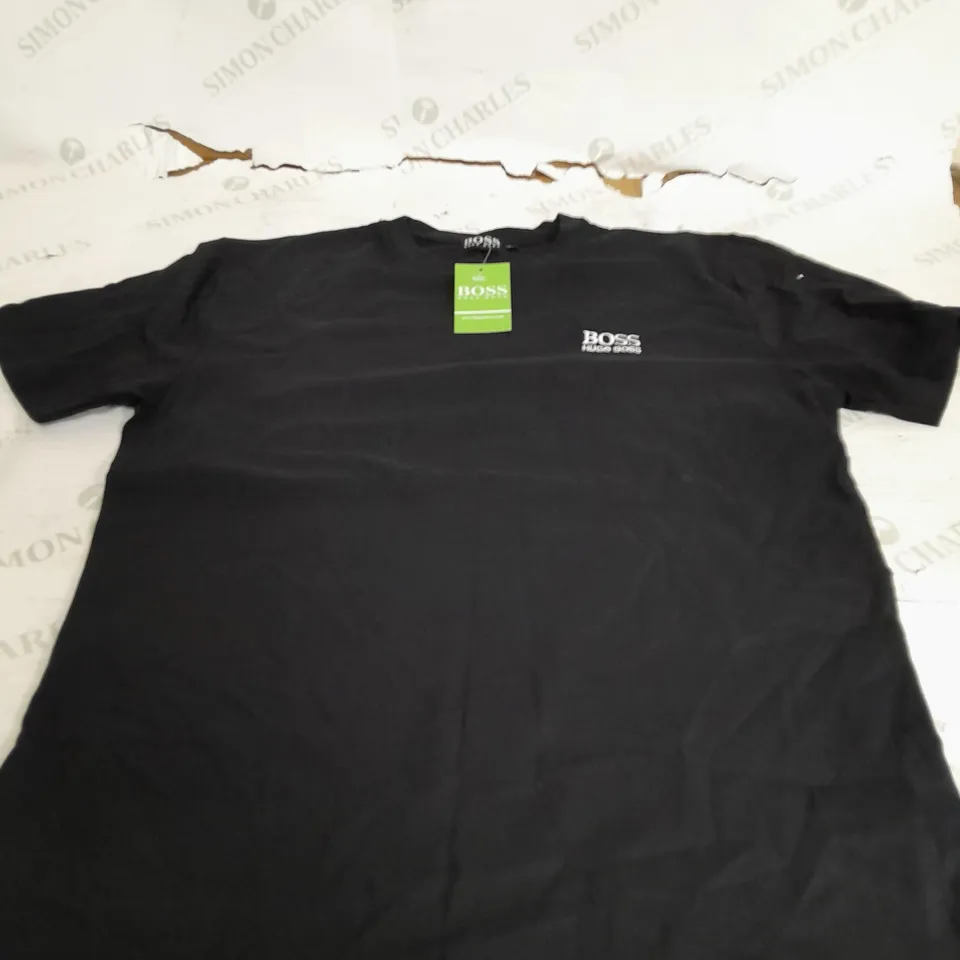HUGO BOSS PLAIN BLACK SMALL LOGO T-SHIRT - MEDIUM