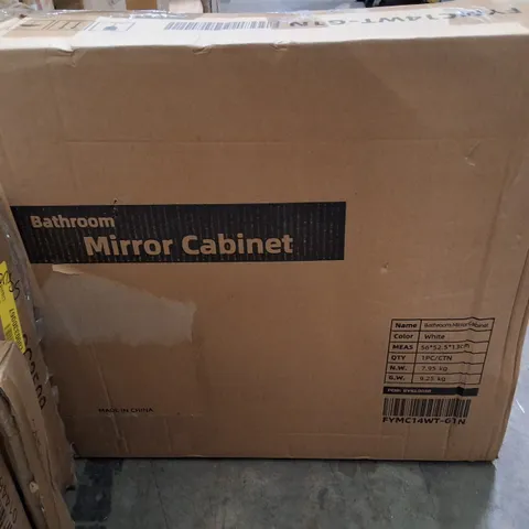 BOXED BATHROOM MIRROR CABINET - WHITE