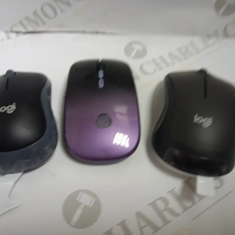 BOX OF 3 WIRELESS MICE INCLUDING LOGI M185, LOGI M310 AND WIRELESS DUAL MODE MOUSE