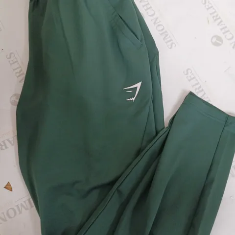 GYMSHARK GREEN SPORTS JOGGERS - SIZE MEDIUM