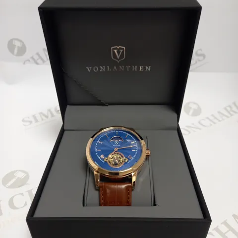 MENS RUCKSTUHL AUTOMATIC DIAL – R100 -TOURBILLION DESIGN DIAL – GLASS EXHIBITION BACK – LEATHER STRAP