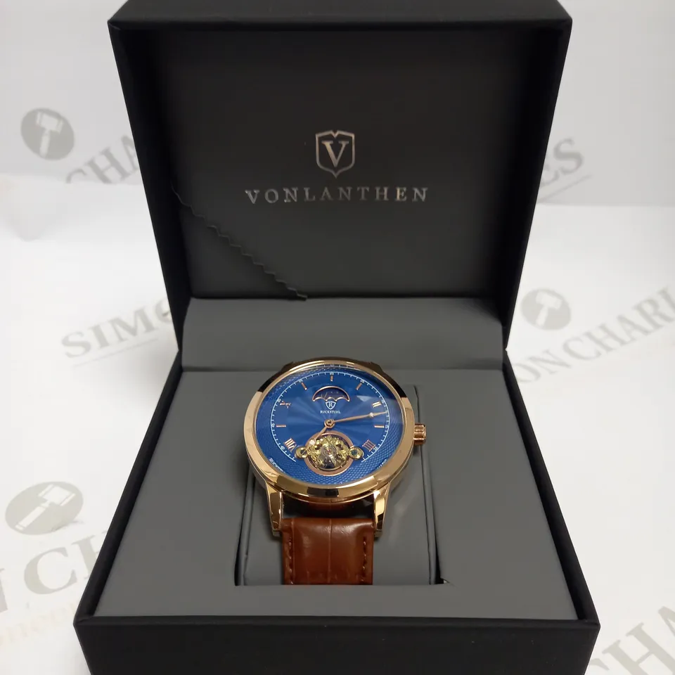 MENS RUCKSTUHL AUTOMATIC DIAL – R100 -TOURBILLION DESIGN DIAL – GLASS EXHIBITION BACK – LEATHER STRAP