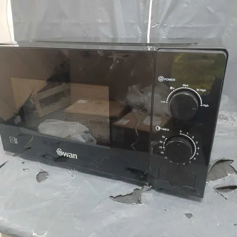 SWAN 20L 700W MANUAL MICROWAVE - BLACK - COLLECTION ONLY