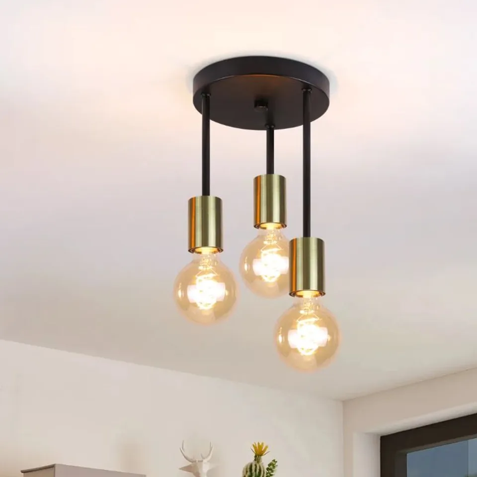 BOXED FLAVIEN 3-LIGHT 28CM FLUSH MOUNT 