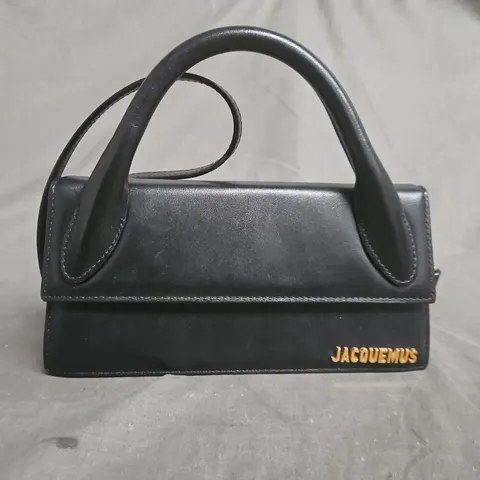 JACQUEMUS BLACK LEATHER HANDBAG