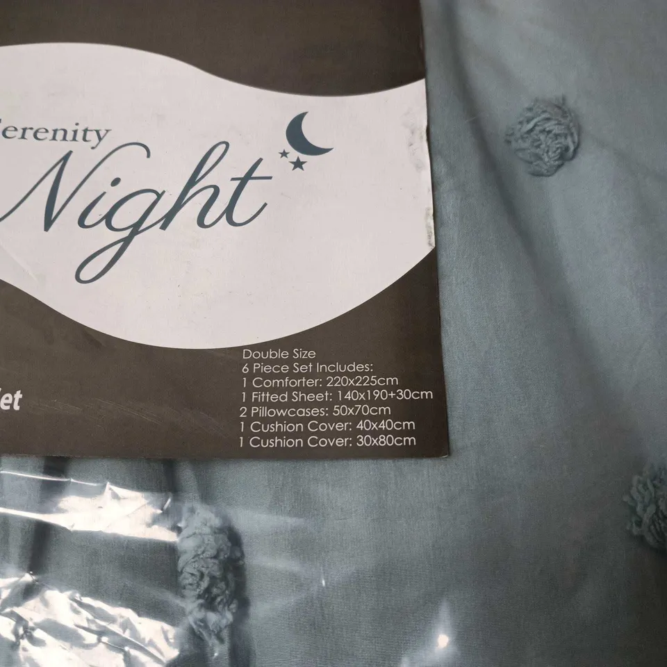 SERENITY NIGHT OEKO TEX STANDARD 100 TUFTED COMFORTER SET DOUBLE SIZE