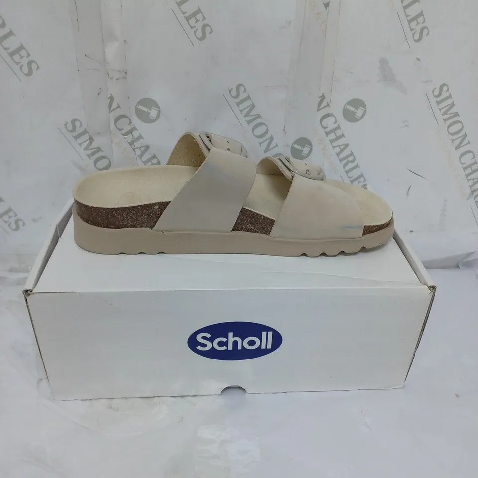 BOXED SCHOLL SOFT STEP LADIES SANDALS BUCKLE FASTENING SIZE 7 CREAM