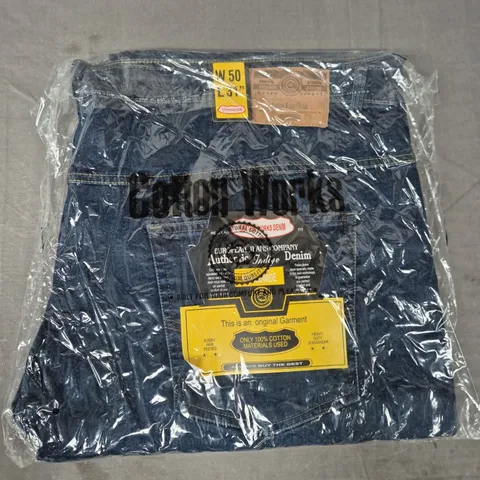 COTTON WORKS JEANS IN DARK BLUE SIZE 50X31