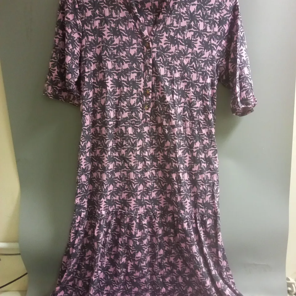 THE WHITE STUFF SABINA JERSEY PRINT DRESS PINK MULTI SIZE 12