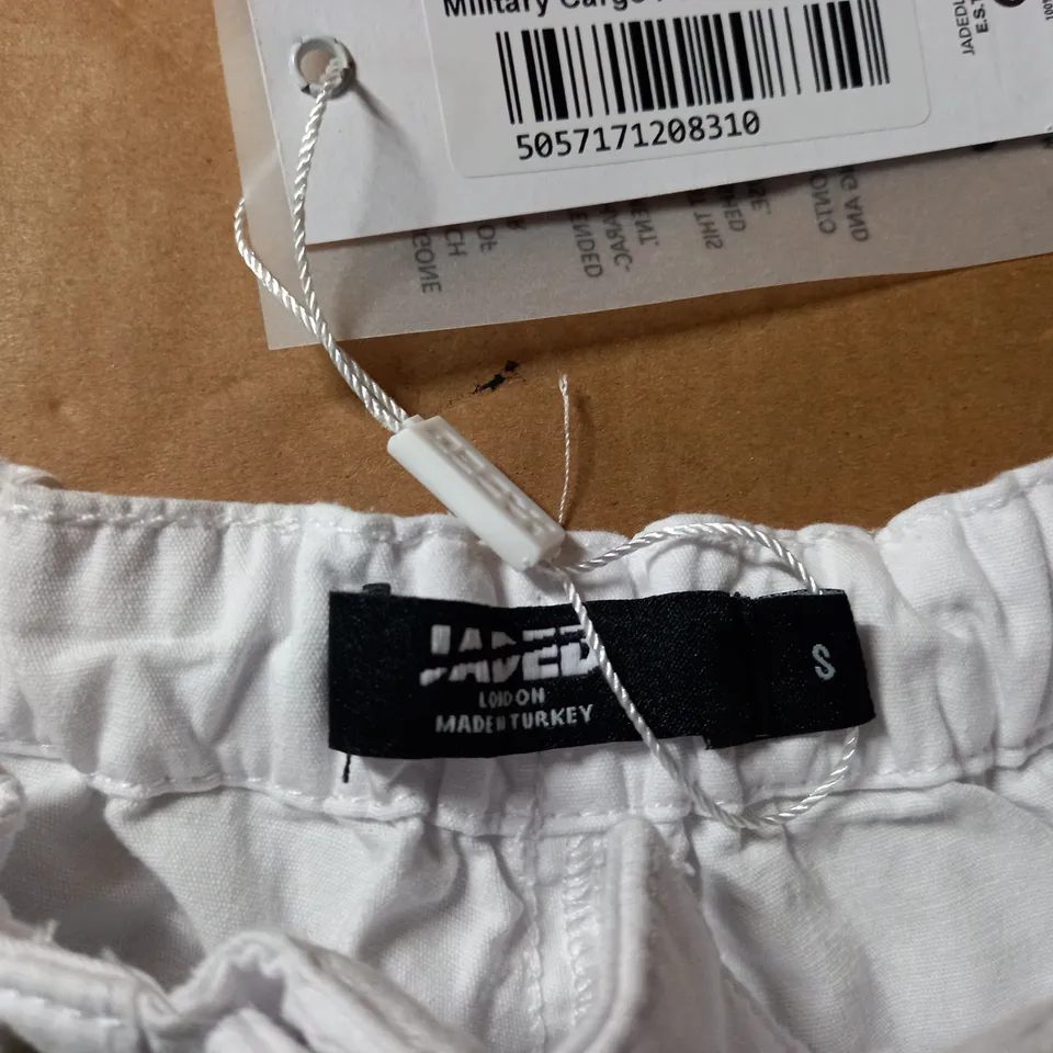 JADED LONDON WHITE CARGOM TROUSERS - SIZE S