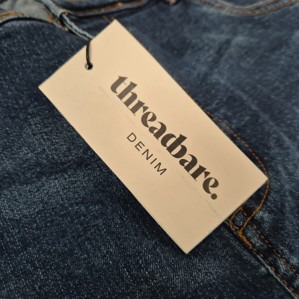 THREADBARE DENIM MEN'S JEANS – CANTERBURY STRAIGHT FIT, MID WASH, UK 36