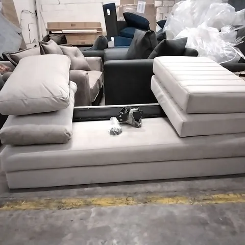 2 SEATER COLLAPSED SOFA IN GREY