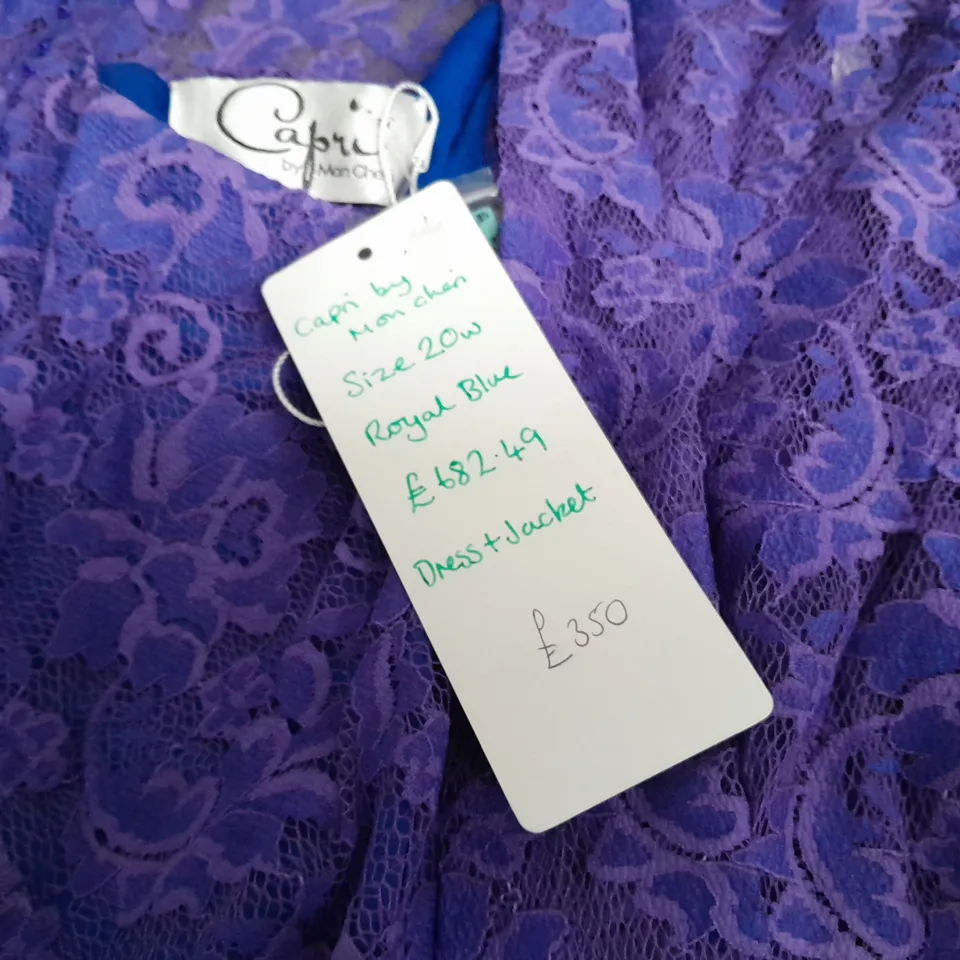 CAPRI BY MON CHERI ROYAL BLUE LACE DRESS AND JACKET - 20W