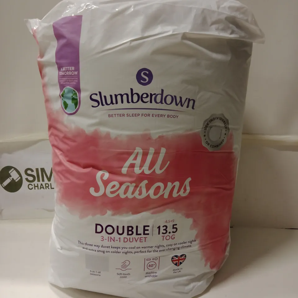 SLUMBERDOWN ALL SEASONS 3-IN-1 DUVET – DOUBLE 13.5 TOG (UK DOUBLE)