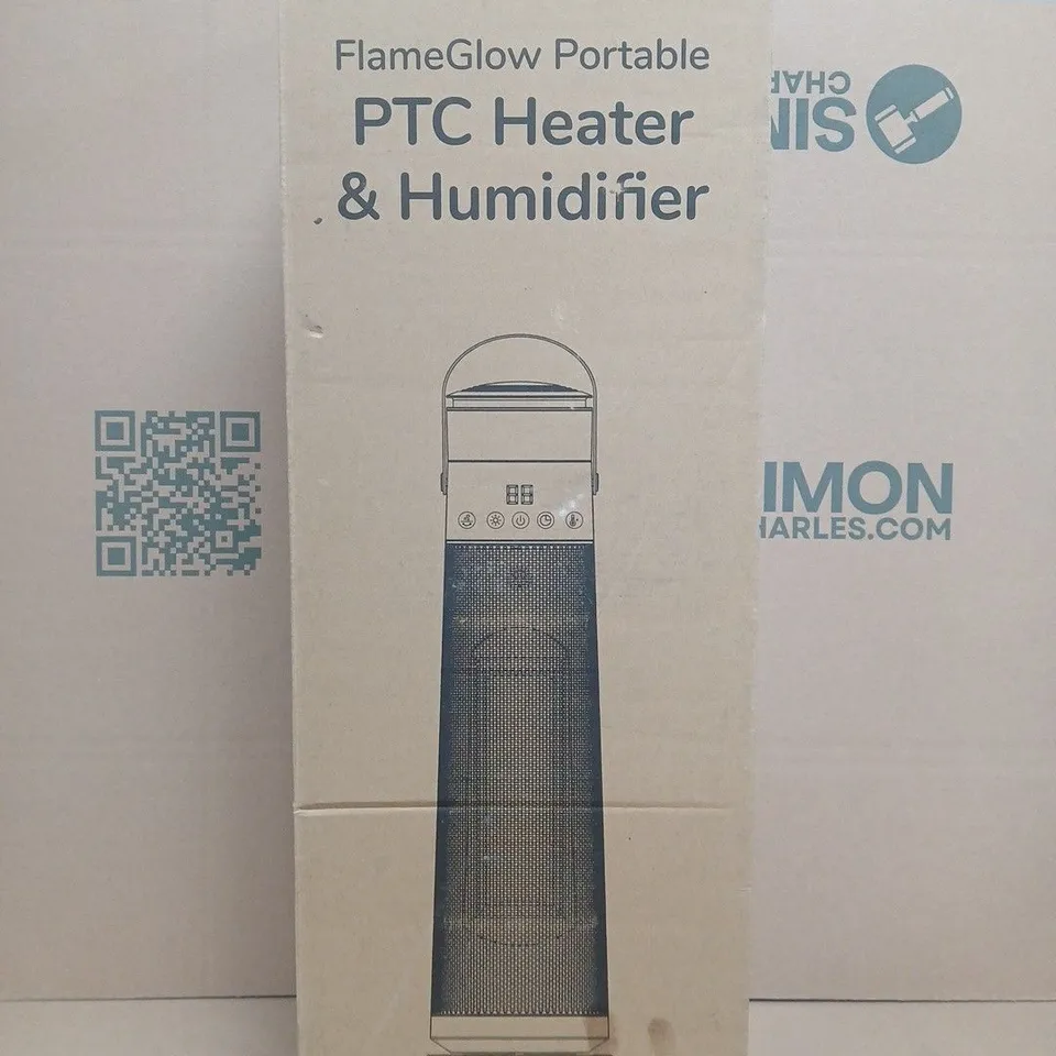 BLISS & BEYOND FLAMEGLOW PORTABLE PTC HEATER & HUMIDIFIER