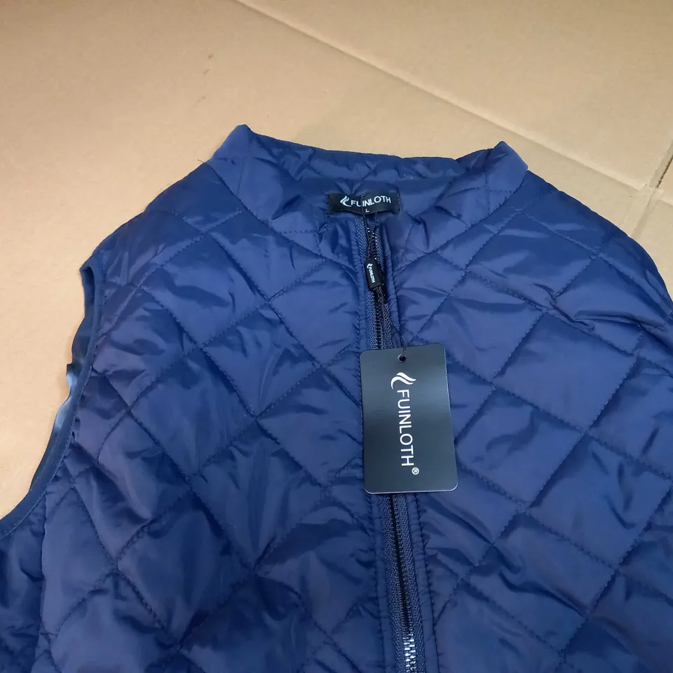 DESIGNER NAVY GUILTED GILET - LARGE