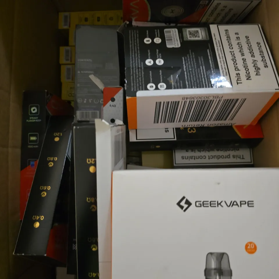 APPROXIMATELY 15 ASSORTED E-CIGARETTE PRODUCTS TO INCLUDE - OXVA, GEEK VAPE ETC