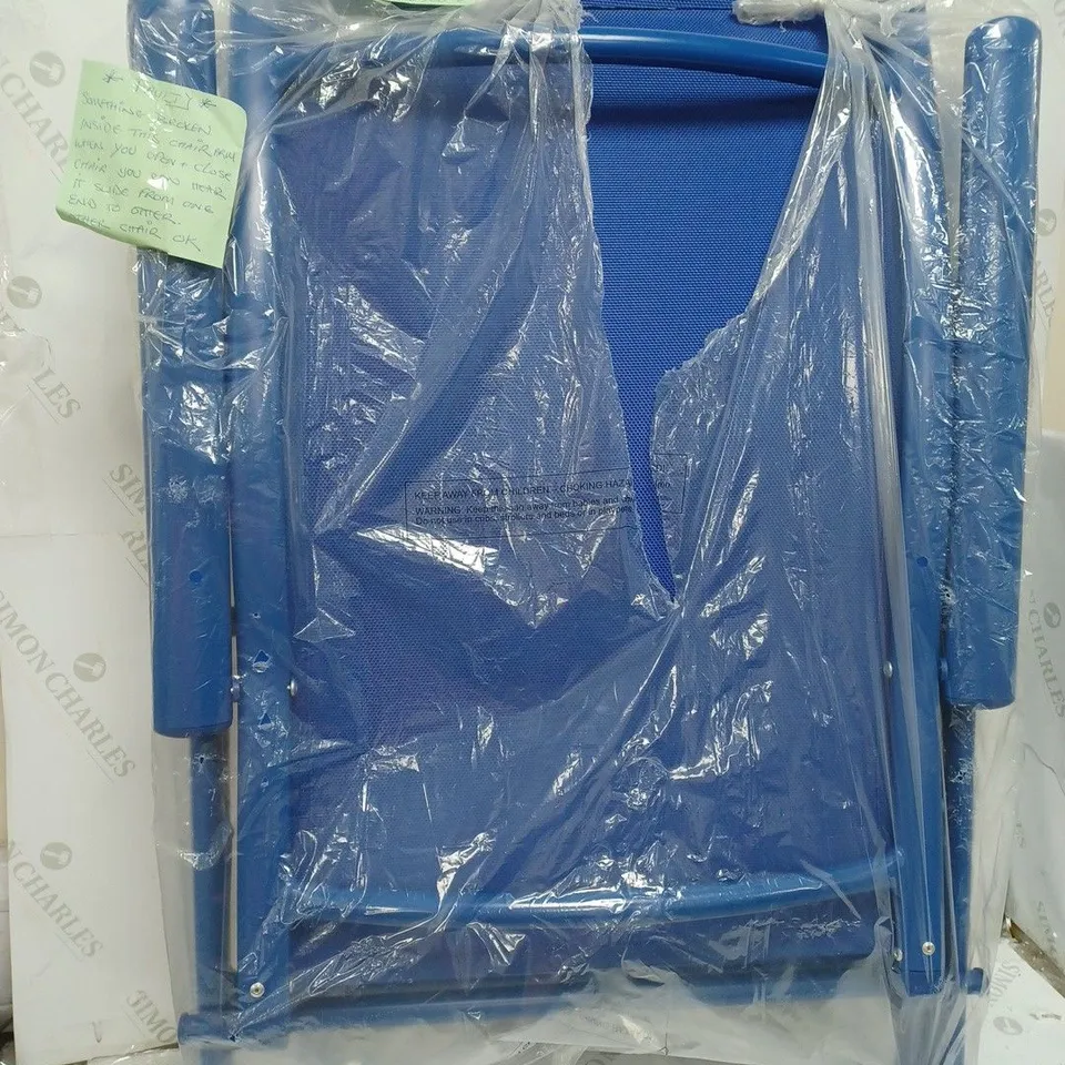 GREEN LOUNGE SET OF 2 FOLDING RECLINERS IN BLUE