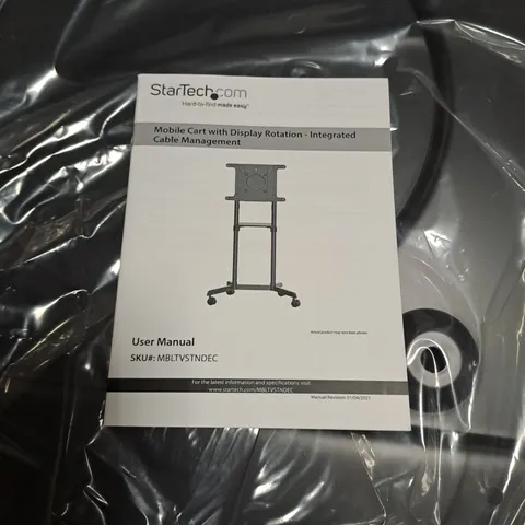 BOXED STRATECH MOBILE CART WITH DISPLAY ROTATION AND INTEGRATED CABLE MANAGEMENT - COLLECTION ONLY