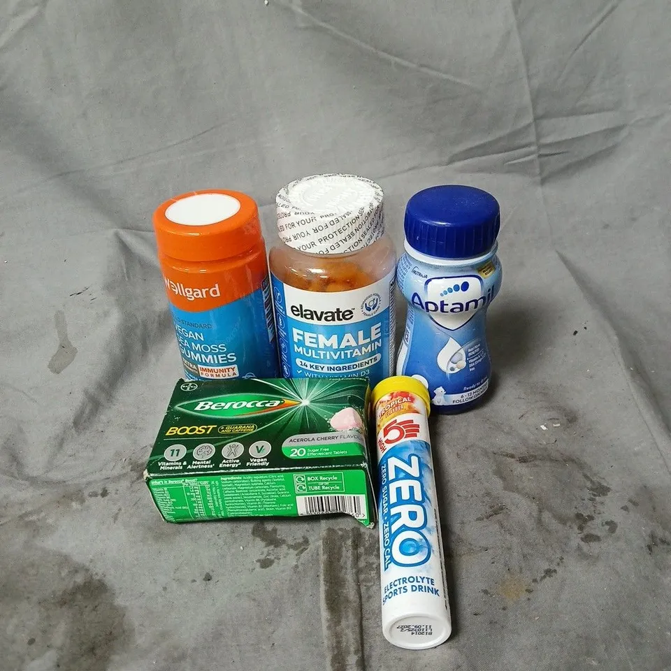 APPROXIMATELY 20 ASSORTED VITAMIN AND DIETARY ITEMS TO INCLUDE BEROCCA, WELLGARD VEGAN SEA MOSS GUMMIES, FEMALE MULTIVIAMIN, APTAMIL ETC