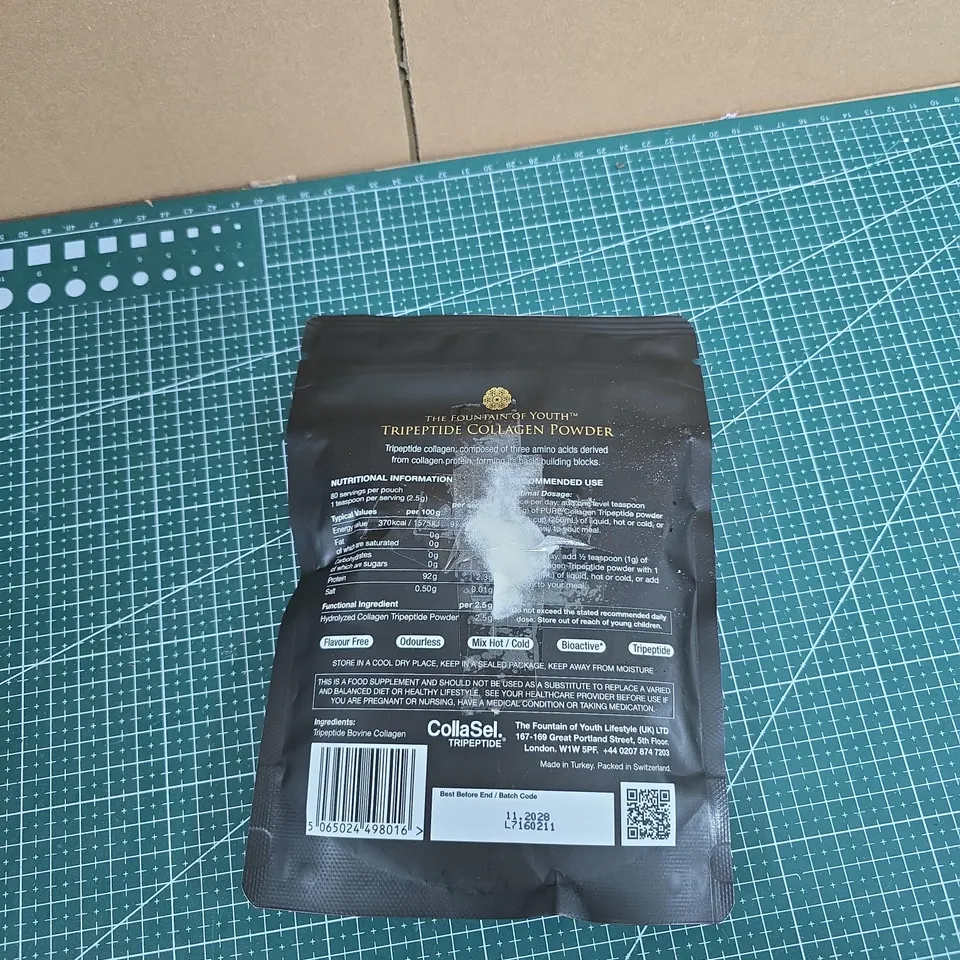 THE FOUNTAIN OF YOUTH TRIPEPTIDE COLLAGEN POWDER – PURE BOVINE COLLAGEN, 200 G