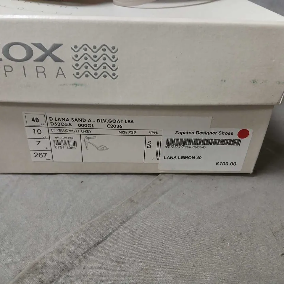 GEOX LANA LEMON SANDALS - WOMEN'S UK 7 (EU 40) GOAT LEATHER