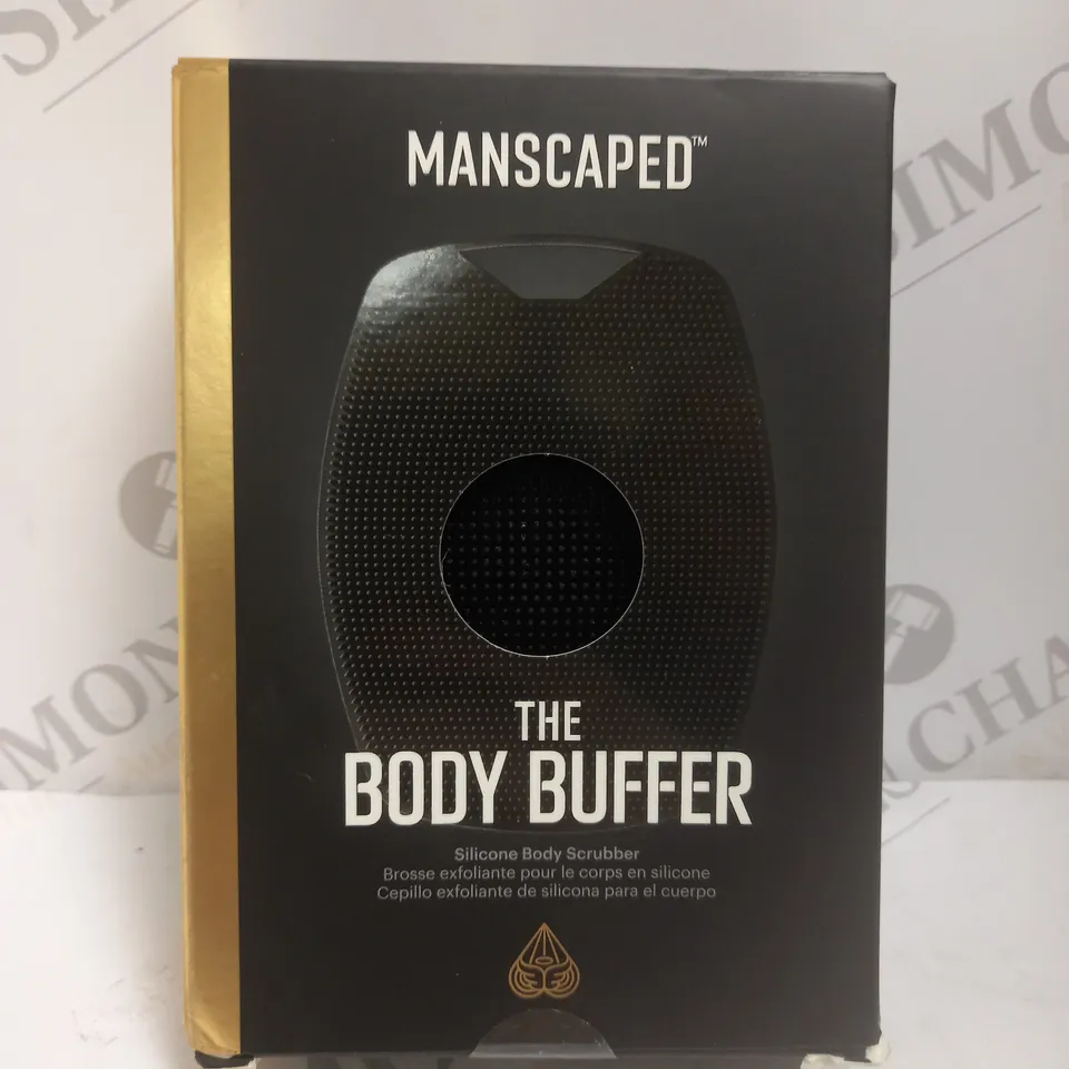 BOXED MANSCAPED THE BODY BUFFER PREMIUM SILICONE BODY SCRUBBER