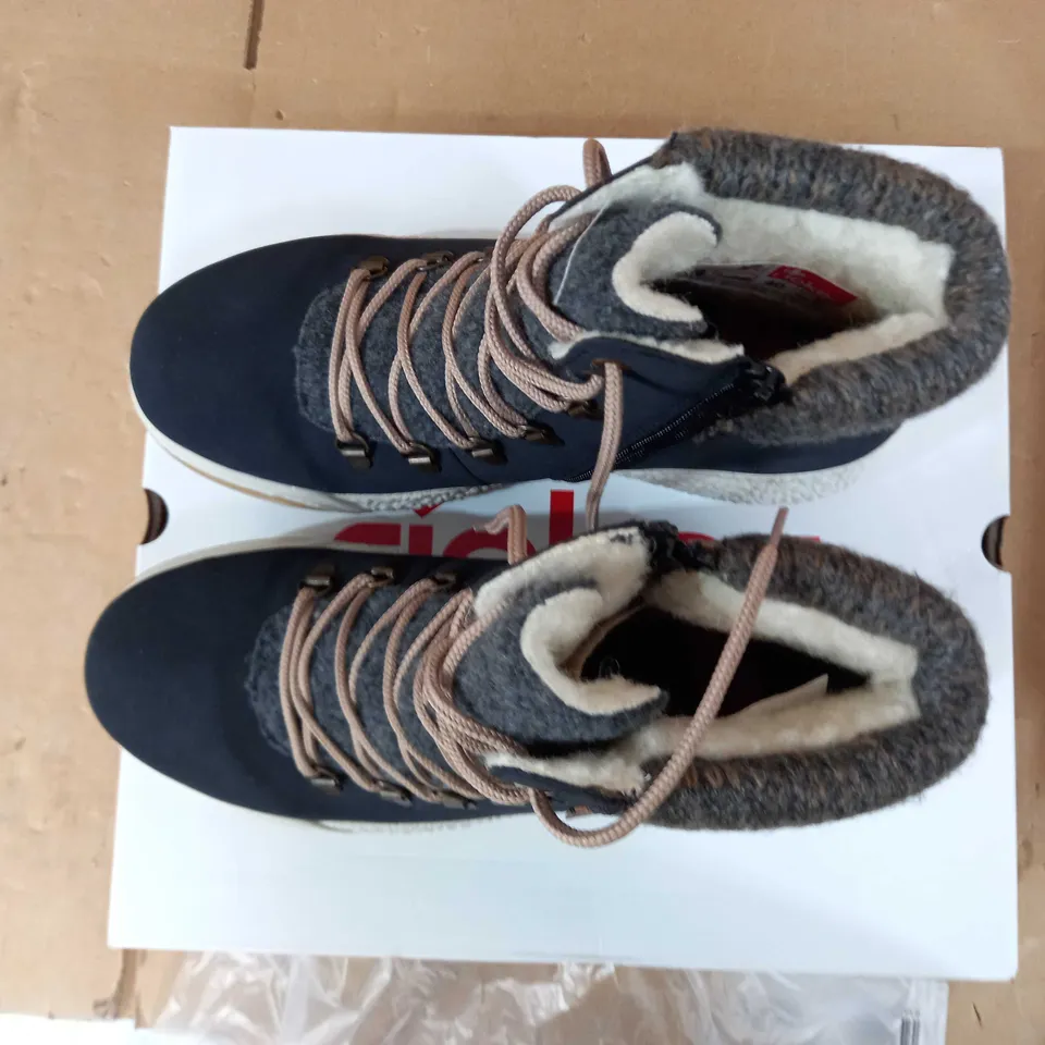 RIEKER LACE UP NAVY BOOTS - SIZE 6.5