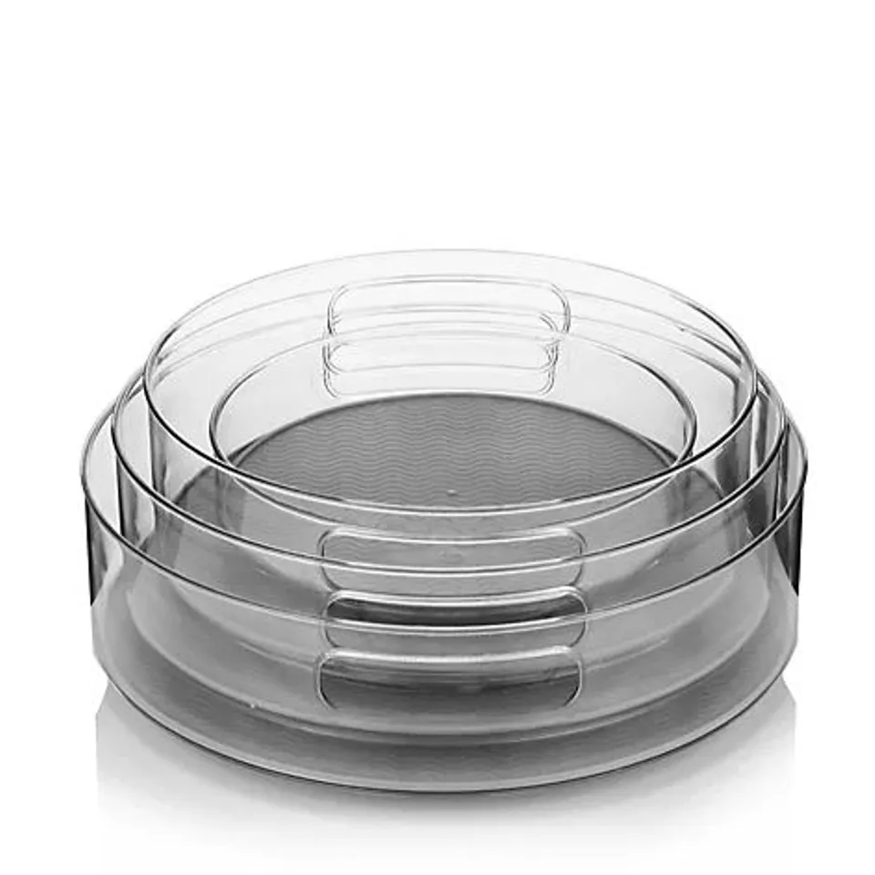COOK'S ESSENTIALS SET OF 4 TURNTABLE STORAGE ORGANISERS WITH DIVIDERS