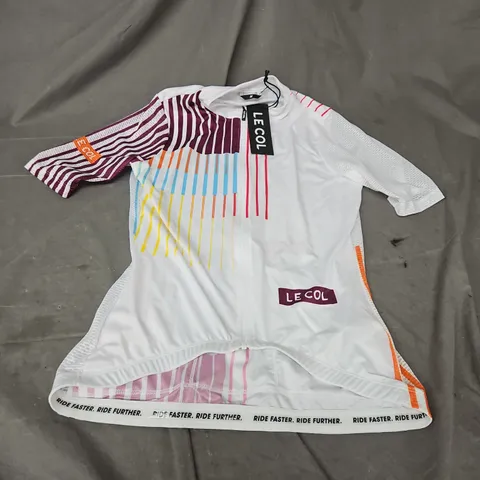 LE COL CYCLING TOP IN WHITE MULTI SIZE M