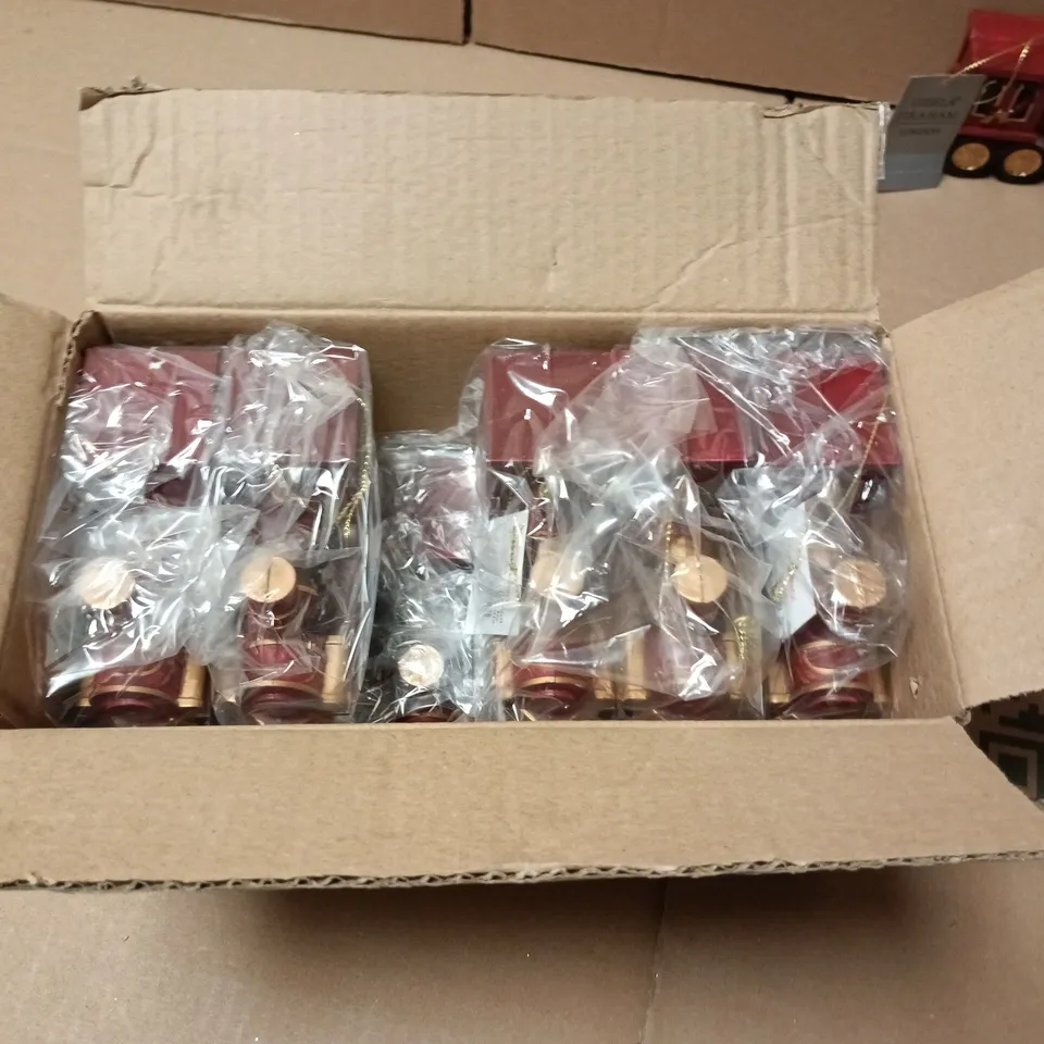 LOT OF 12 AS NEW GISELLA GRAHAM TRAIN THEMED HANGING TREE DECORATIONS