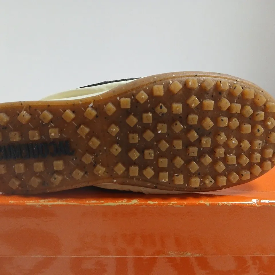 BOXED PAIR OF NIKE W JACQUEMUS MOON SHOE SP – BEIGE/BLACK (UK 4)