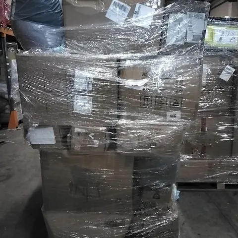 PALLET OF HOUSEHOLD ITEMS TO INCLUDE BED FRAME, CHAIR, PORTABLE HANGING FAN, DIAMOND PAINTING KIT, CHRISTMAS TREE AND OTHER ASSORTED ITEMS...