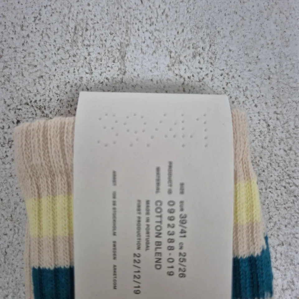 ARKET COTTON BLEND SOCKS, STRIPE KNIT – UK 6-8 (EUR 39/41)