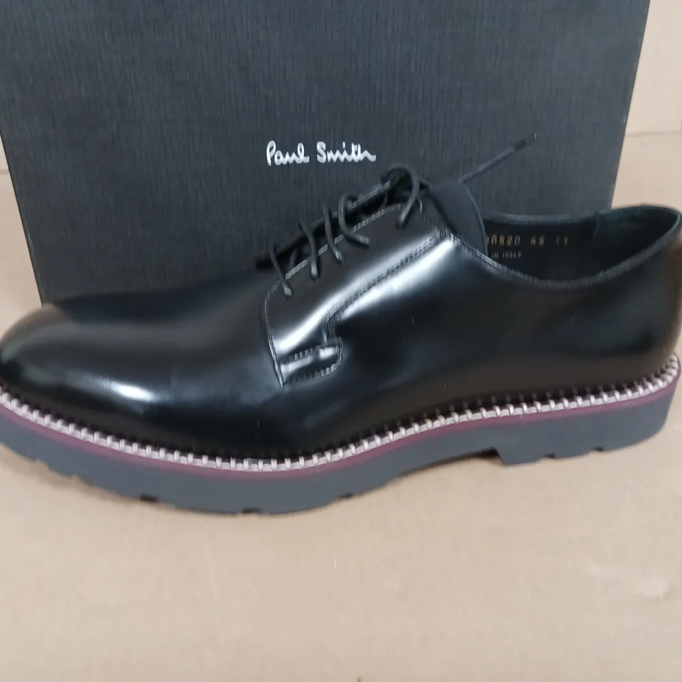 BOXED PAIR OF PAUL SMITH SHOES IN BLACK - SIZE 11