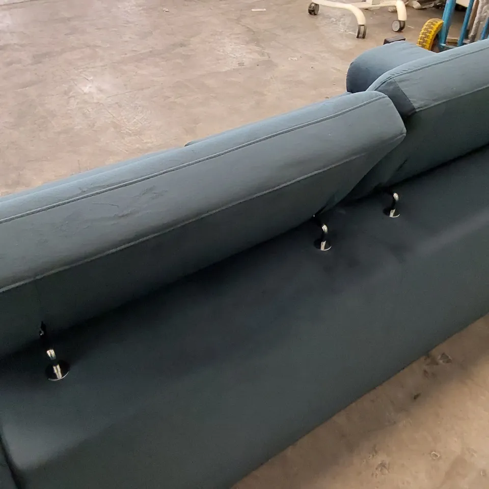 DESIGNER LARGE TEAL SOFA WITH ADJUSTABLE BACKREST 