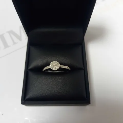 LOVE DIAMOND 9CT WHITE GOLD 29 POINT DIAMOND CLUSTER BRIDAL SET
