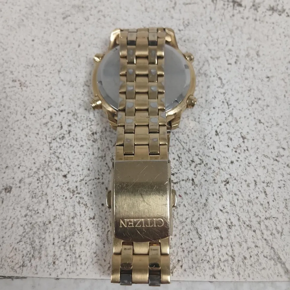 CITIZEN GOLD-TONE CHRONOGRAPH WATCH – BRACELET, DATE WINDOW