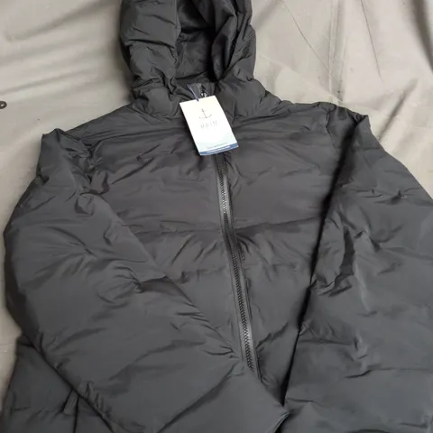 SEASALT KESER COAT BLACK – HOODED PUFFER COAT, UK 12 