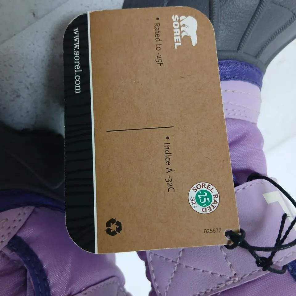 SOREL SNOW COMMAND TODDLER BOOTS – PURPLE/LILAC WITH FUR LINING