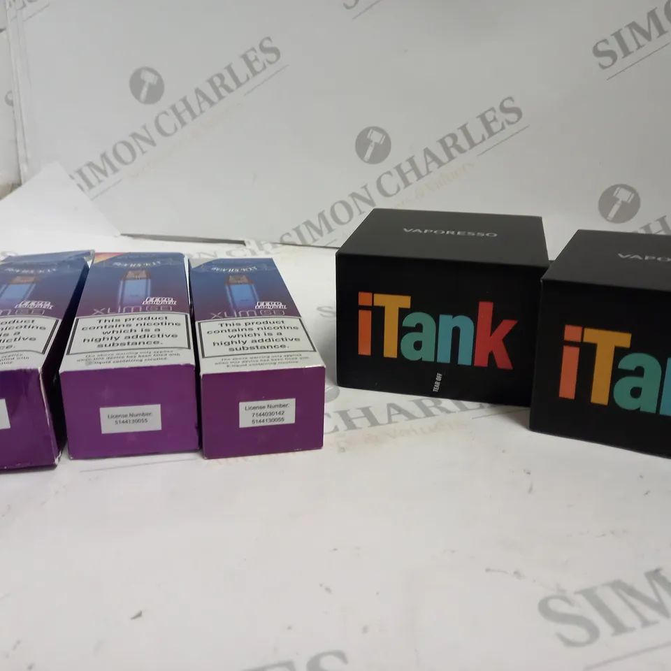 5 ASSORTED VAPE PRODUCTS INCLUDING: XLIM SE/ VAPORESSO ITANK